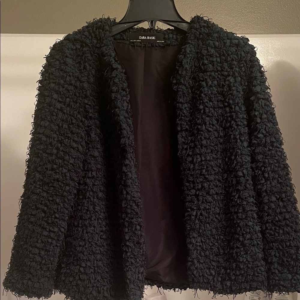 Zara Basic Navy Textured Jacket
